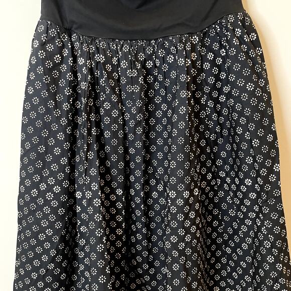 J.Crew Strapless Mixy Dress Maxi Block Print Floral Vacation CJ392 Black Large - Picture 4 of 15